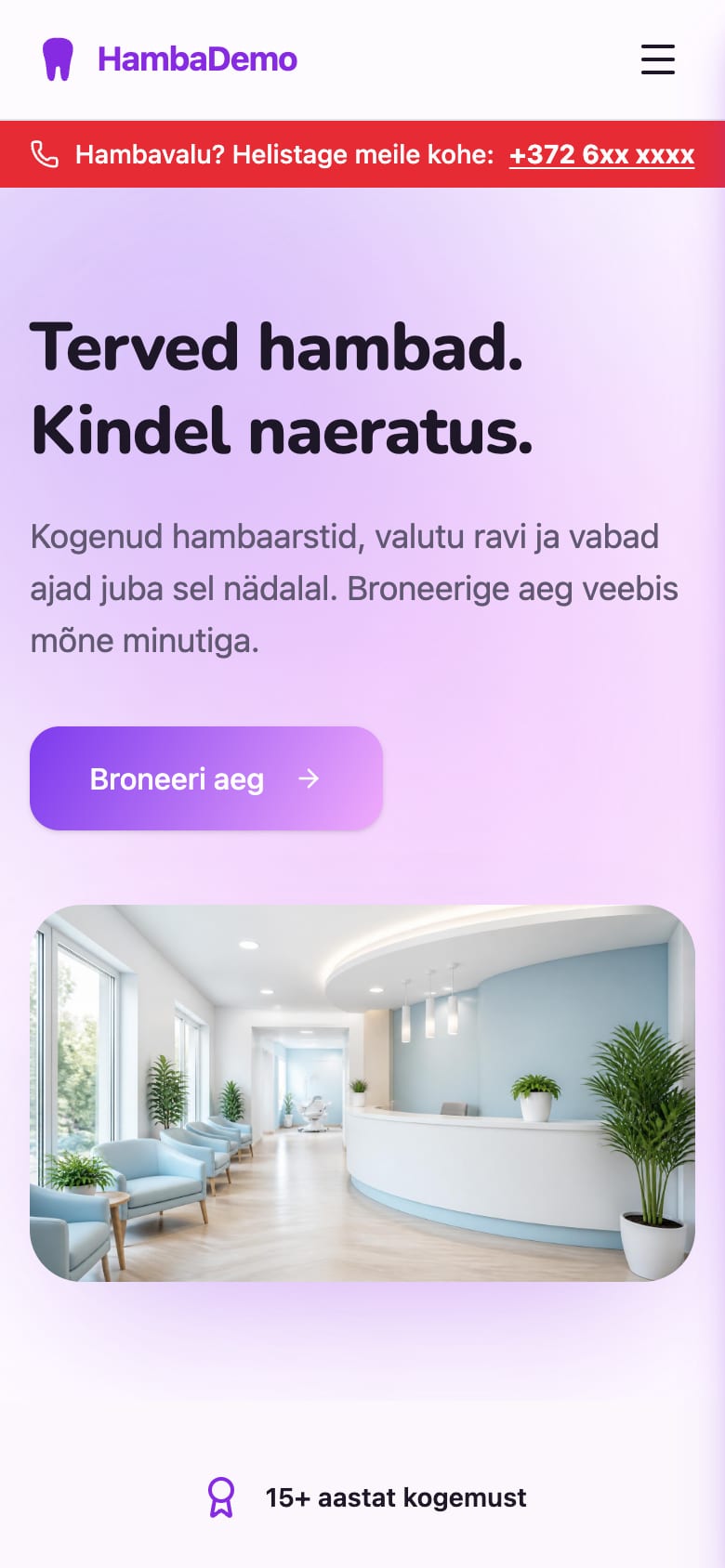 Hambademo kujundus Elav telefonis