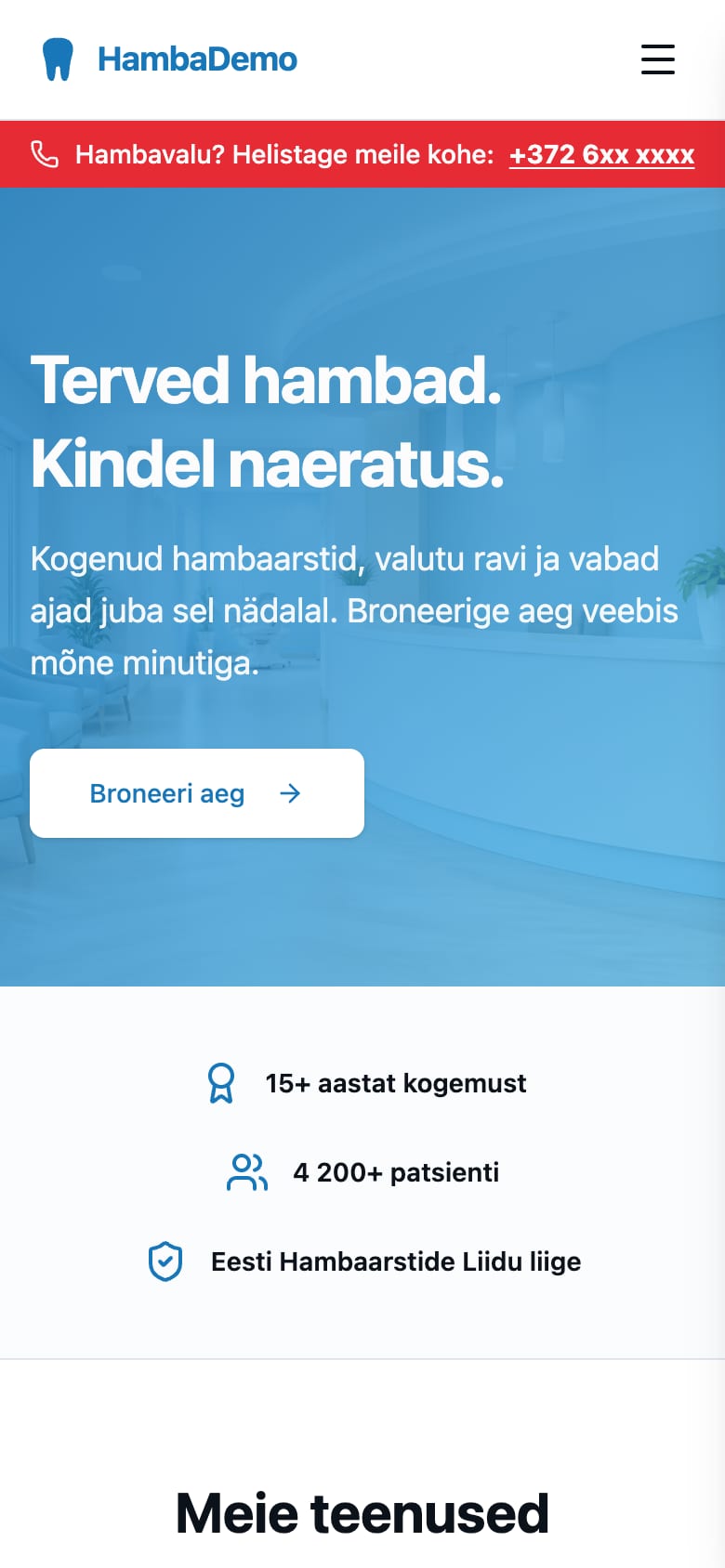 Hambademo kujundus Klassikaline telefonis