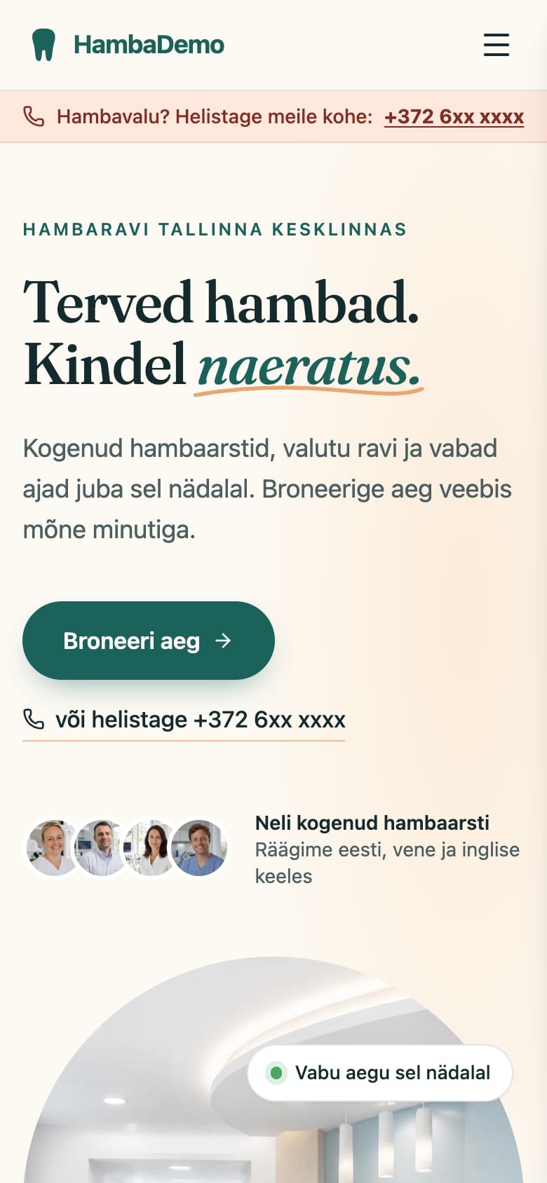 Hambademo kujundus Soe telefonis